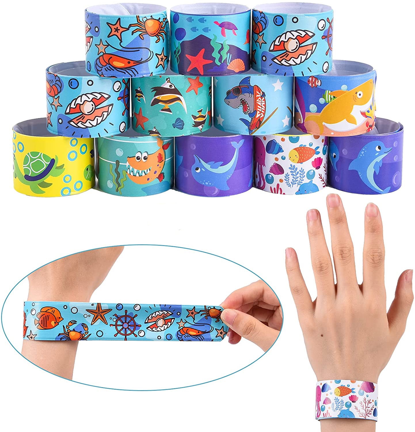 Great Choice Products 210 Pcs Slap Bracelets Wristbands For Kids Party  Favors With Sea Animals Dinosaur
